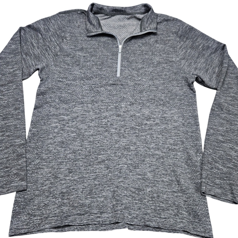 Lululemon Metal Vent Tech Half Zip M Gray Heather Perforated Athletic Athleisure